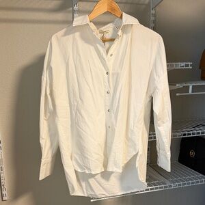 Classic White Men's Button-Up Shirt